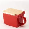 Zero Japan Bee House Premium Salt Box with Hinoki Lid - Container for Sea Salt and Spices - Elegant Cellar for Kitchen Countertop - Tomato, 16 oz view 2