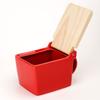 Zero Japan Bee House Premium Salt Box with Hinoki Lid - Container for Sea Salt and Spices - Elegant Cellar for Kitchen Countertop - Tomato, 16 oz view 3