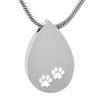 KBFDWEC Pet Animal Jewelry Tear Shape Cremation Pendant with Paw Print for Dog Cats Ashes - Memorial Ash Keepsake view 1