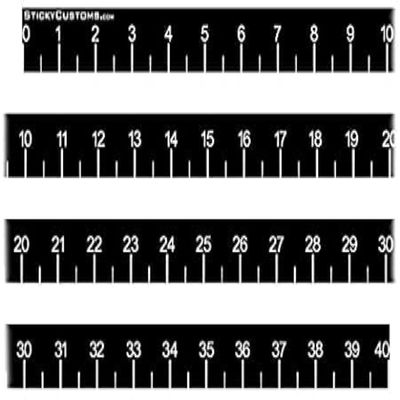 Fish Ruler for Boat, Self-Adhesive Measuring Sticker, Black, 40 Inch Vinyl Waterproof Fishing Decal