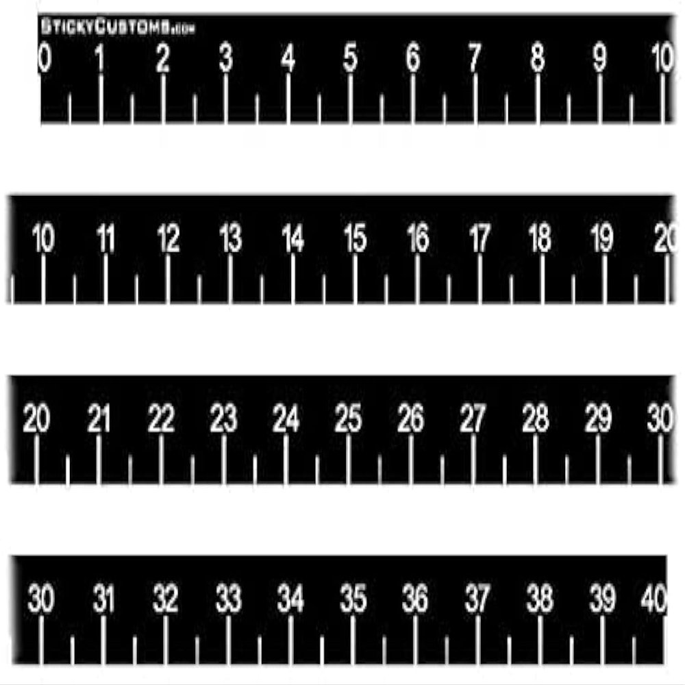 Fish Ruler for Boat, Self-Adhesive Measuring Sticker, Black, 40 Inch Vinyl Waterproof Fishing Decal