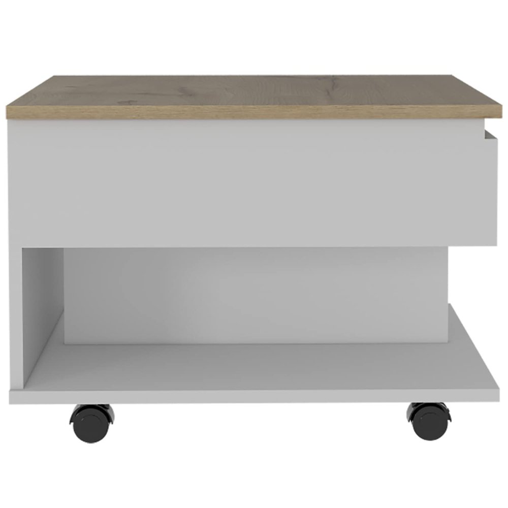 Babel Lift Top Coffee Table, Casters, One Shelf