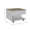 Babel Lift Top Coffee Table, Casters, One Shelf view 3