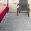 12x15 Cotton Area Rugs for Living Room Kilim Rug Flatweave Carpet Handmade Boho Grey Geometric Design Thick 0.19" Cotton Hand Block Printed Easy Washable Indoor Outdoor Use Hall Room view 2