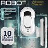 APQ Supply White Automatic Window Cleaner Robot W100, 11.8 x 5.9 x 4.7 Inch with 3 Modes and 10 Cloth Pads. Window Vacuum Cleaner for Windows Without Water Spray. Automatic Glass Cleaner Vacuum, 72dB view 2