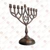 Adonai Hardware 12 Inch Hanukkah Menorah Pure Solid Brass Candle Stand - Oil Rubbed Bronze view 3