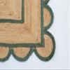 Gautam International Scallop Pattern Jute Bohemian Area Rug (9'x12', Green) view 3