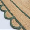 Gautam International Scallop Pattern Jute Bohemian Area Rug (9'x12', Green) view 4