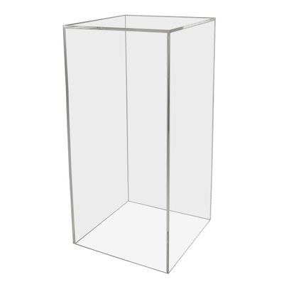 Clear Acrylic 12" x 12 x 19 Tall Display Box No Lid Hollow Pedestal 5 Sided Display Trinkets Flower Dust Cover Bin Collectible Items Elevated Multi Use Showcase No Assembly by Marketing Holders