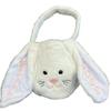 Personalized Easter Basket for Kids - Bunny Bucket with Name Embroidered - Egg Hunt Gathering Tote (White) view 1