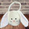 Personalized Easter Basket for Kids - Bunny Bucket with Name Embroidered - Egg Hunt Gathering Tote (White) view 2