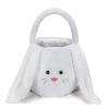Personalized Easter Basket for Kids - Bunny Bucket with Name Embroidered - Egg Hunt Gathering Tote (White) view 3