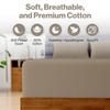 Superity Luxurious Hotel Quality California King Fitted Sheet 100% Cotton Ultra Soft, Skin-Friendly & Hypoallergenic Deep Pocket Fits 16 Mattress Easy Care & Snug Fit (Cal King Size - 72 X 84) view 2
