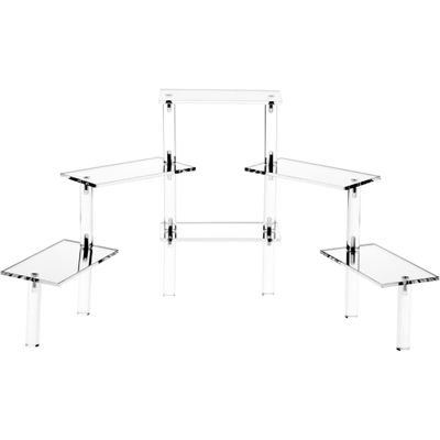 6 Tier Acrylic Display Stairs - Size: 3" x 6" x 10 1/4" H Rectangular Platform- Stairway Riser.
