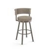 Amisco Rosco 30.75" Bar Height Swivel Stool - Beige & Brown Woven Polyester/Light Grey Metal view 1