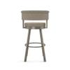Amisco Rosco 30.75" Bar Height Swivel Stool - Beige & Brown Woven Polyester/Light Grey Metal view 4