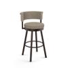 Amisco Rosco 30.75" Bar Height Swivel Stool - Beige & Brown Woven Polyester/Dark Brown Metal view 1