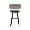 Amisco Rosco 30.75" Bar Height Swivel Stool - Beige & Brown Woven Polyester/Dark Brown Metal view 4