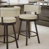 Amisco Rosco 30.75" Bar Height Swivel Stool - Cream Boucl Polyester/Dark Brown Metal view 2