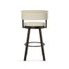 Amisco Rosco 30.75" Bar Height Swivel Stool - Cream Boucl Polyester/Dark Brown Metal view 4
