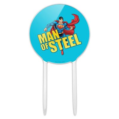 Acrylic Superman The Man of Steel Cake Topper Party Decoration for Wedding Anniversary Birthday Graduation