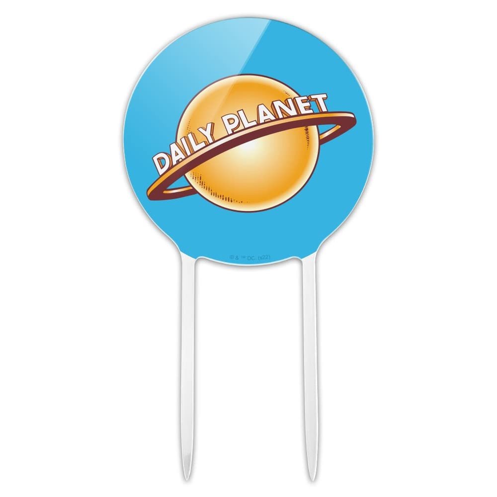 Acrylic Superman Daily Planet Cake Topper Party Decoration for Wedding Anniversary Birthday Graduation