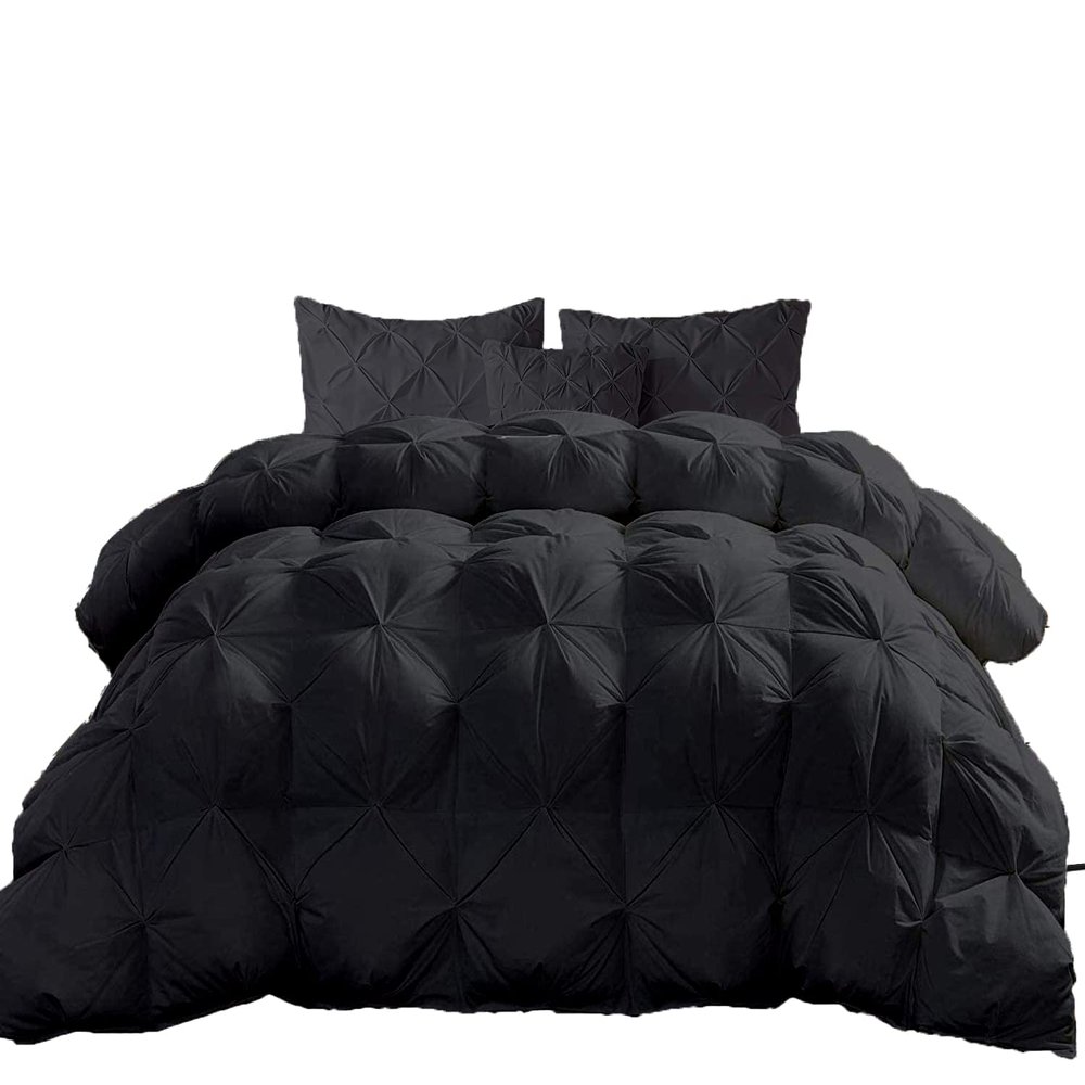 Jackson Hole Home Divine Design 1500-TC Pinch Pleated Down Alternative Comforter Twin Size 68 x 86 Inches 1pc Comforter & 2 pcs Pillow Covers, 700 GSM & All Side Corner Tabs 100% Egyptian Cotton
