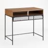 The Lakeside Collection Industrial Farmhouse Style Desk with Storage - Walnut view 3
