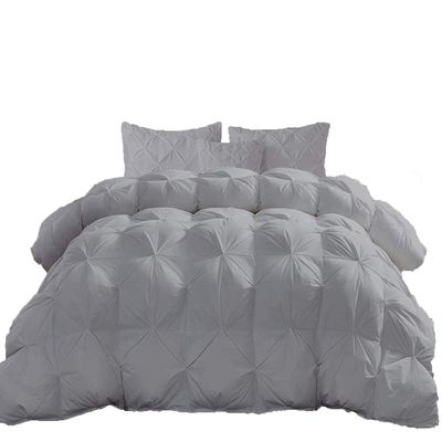 Divine Design 1500-TC Pinch Pleated Down Alternative Comforter Eastern King Size 118 x 110 Inches 1pc Comforter & 2 pcs Pillow Covers, 700 GSM & All Side Corner Tabs 100% Egyptian Cotton