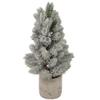 16" LED Lighted Mini Frosted Pine Christmas Tree in Cement Base view 1