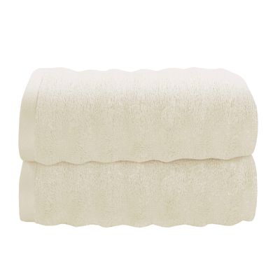 Five Queens Court Crete Hand Towel 2Pc. Set, Alabaster, 28X16