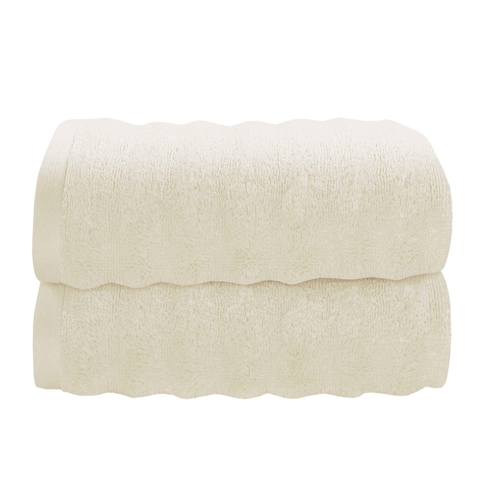 Five Queens Court Crete Hand Towel 2Pc. Set, Alabaster, 28X16