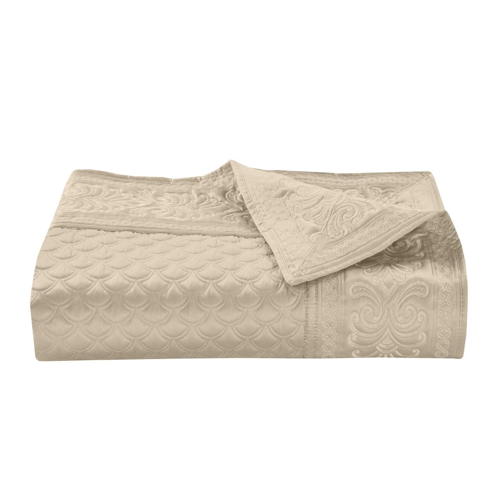 Five Queens Court Lincoln Full/Queen Coverlet, Pearl, 90X90