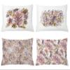 Ambesonne Floral Throw Pillow Cushion Case Pack of 4, Watercolor Effect Pastel Flowers Modern and Romantic Botanical Motifs, Modern Accent Double-Sided Printing, 20" x 12", Rose Sand Brown Ceil Blue view 1