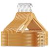 20 Pack Premium Wooden Suit Hangers - Smooth Natural Finish Heavy Duty Wood Coat Hangers - 360 Swivel Hook and Notches Clothes Hangers with Non Slip Pants Bar for Shirt, Jacket, Pant, Dress Hangers view 1