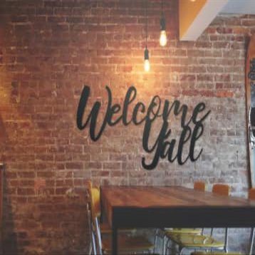 Badger Steel USA - Welcome Y'all - Metal Wall Art - 24" X 12" - Black