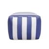 Pasargad Home Galaxy Collection White/Blue Striped Pattern Pouf Ottoman view 4