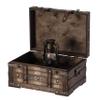 Vintiquewise Small Wooden Storage Trunk, Vintage Suitcase Chest Box with Faux Leather Straps and Handles, Memory Keepsake Box view 1