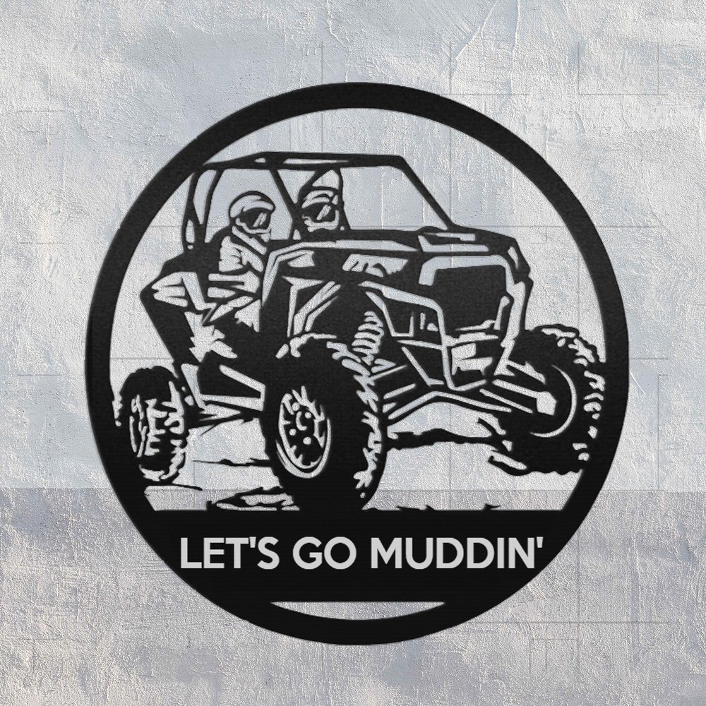 Badger Steel USA - UTV Monogram - Metal Wall Art - 24" X 24" - Black