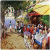 Fine Art Canvas Lunch at Caf Fontaine Canvas Wall Decor by Artist John Haskins for Living Room, Bedroom, Bathroom, Kitchen, Office, Bar, Dining & Guest Room - Ready to Hang - 20 in x 15 in view 1