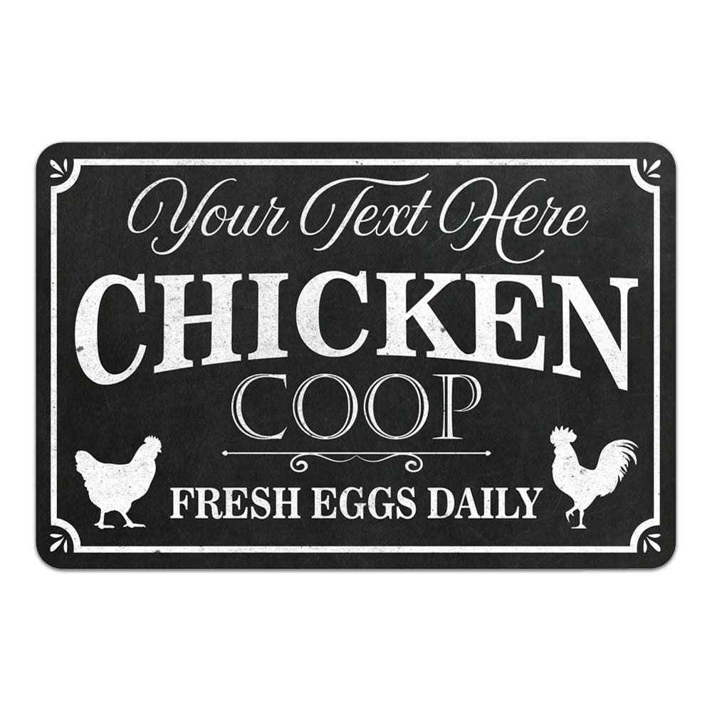 Chico Creek Signs Personalized Chicken Coop Sign Fresh Eggs Daily Custom Family Name Farmhouse Dcor Metal Outdoor Sign 12x18 112180084001