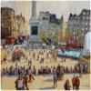 Fine Art Canvas Autumn Sun, Trafalgar Square Canvas Wall Decor by Artist John Haskins for Living Room, Bedroom, Bathroom, Kitchen, Office, Bar, Dining & Guest Room - Ready to Hang - 20 in x 15 in view 1
