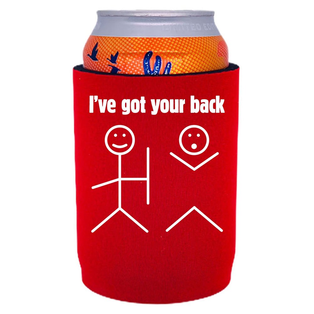 I've Got Your Back Full Bottom Can Coolie (Red)