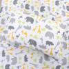 100 Cotton 3 Piece Toddler Sheet Set, Soft Breathable Crib Bedding Set for Boys Includes a Flat Sheet, a Fitted Sheet, a Pillowcase, Safari Fun Animals Elephant Giraffe Hippo Grey view 2