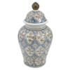 Galt International Light Blue & Brown Hand Painted Mosaic Ceramic Ginger Jar 18" with Lid Porcelain Chinoiserie Temple Jar Vase Kitchen Home Decor for Interior Design view 2