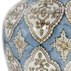 Galt International Light Blue & Brown Hand Painted Mosaic Ceramic Ginger Jar 18" with Lid Porcelain Chinoiserie Temple Jar Vase Kitchen Home Decor for Interior Design view 4