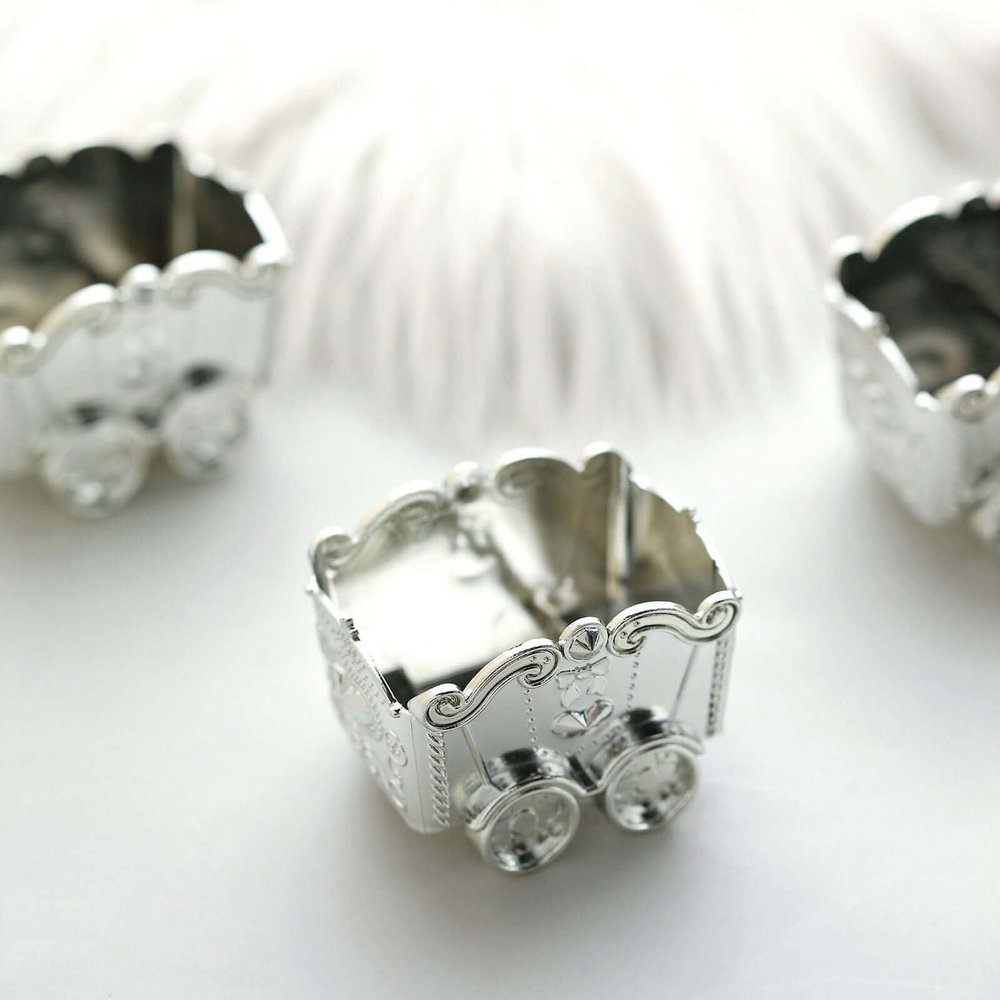 Efavormart 12 Pack | Silver Chariot Party Favor Gift Boxes, Candy Treat Containers - 2.5"x2"