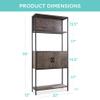 Best Choice Products 4-Tier Bookshelf, Tall Bookcase, Wood Storage Cabinet for Living Room, Bedroom, Entryway, Home Office w/Cabinet, Enclosed Storage, Shelf Space, Metal Sturdy Frame - Dark Walnut view 3