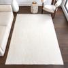 nuLOOM 6' Square Cozy Plush Area Rug, Machine Washable, Non-Slip, Soft Fluffy Shag Carpet for Living Room Bedroom Kids Room Nursery Home Decor, Loni White view 1