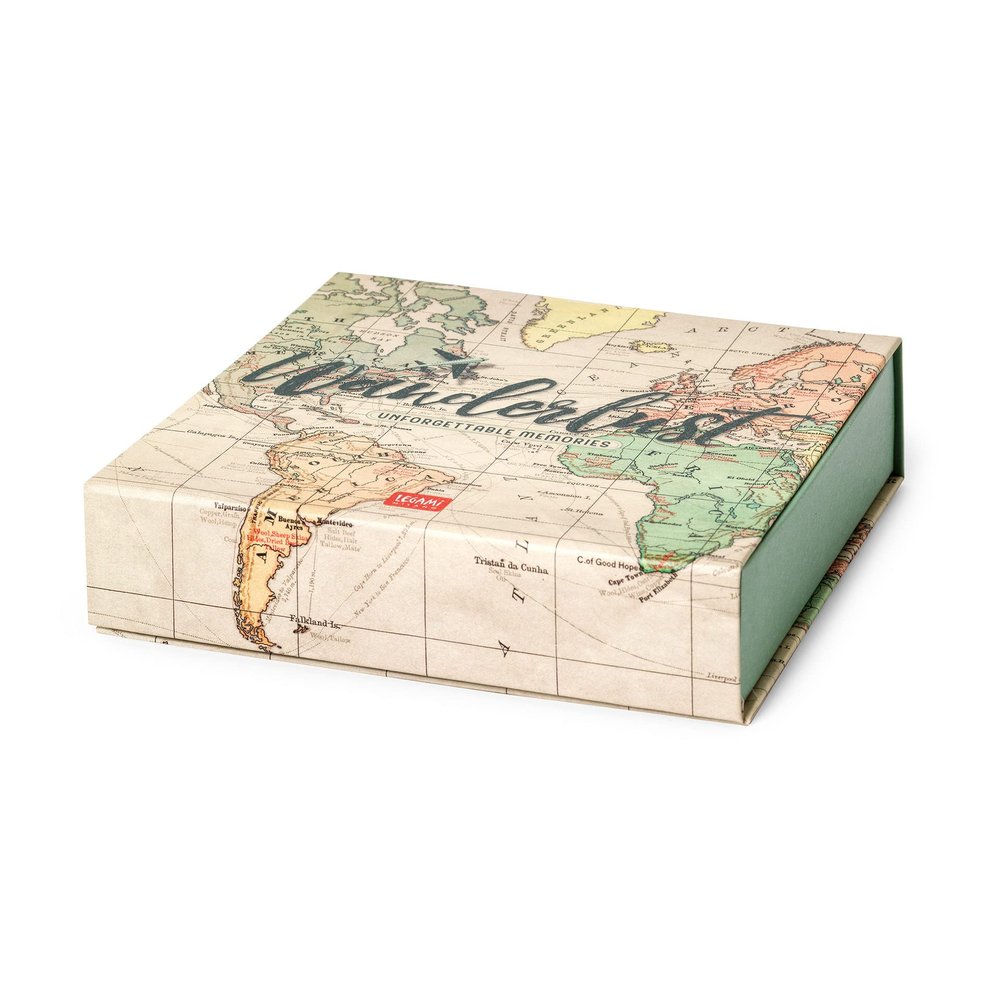 Legami - Every Moment Counts Memory Box, 6.5 x 1.65 inches, Sturdy Cardboard Storage Box, Includes an Accordion Folded Album, Magnetic Closure, for Photos (9 x 11 cm) and Small Items